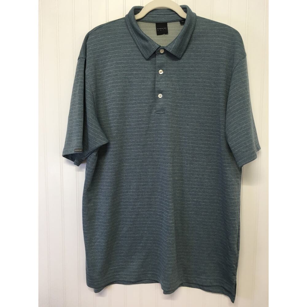 Dunning Mens XXL Striped Polo Shirt Short Sleeve Golf Performance